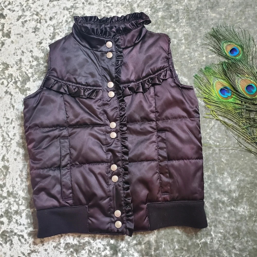 Hanna Andersson Black Ruffle Vest